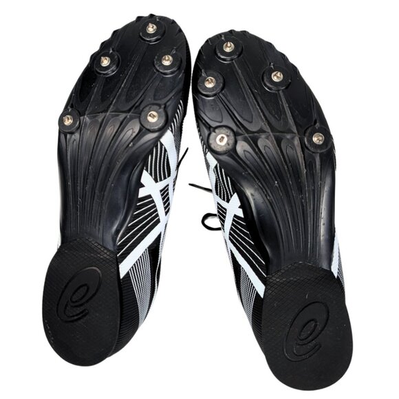 Asics Men's 11 Hyper MD 6 Black & White Track & Field Shoes Cleats G502J - Picture 9 of 10